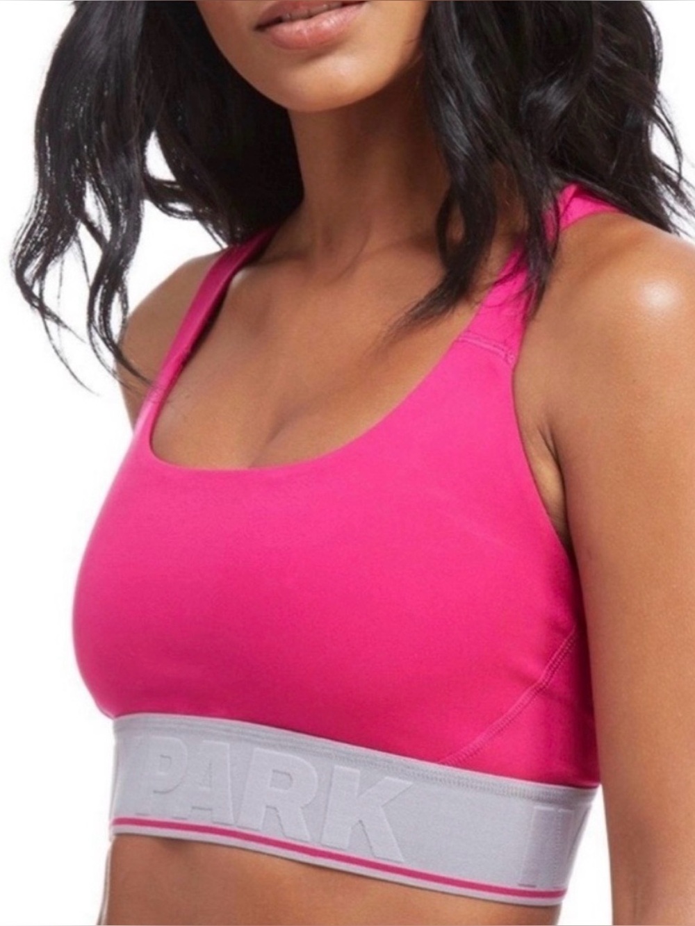 Ivy Park Hot Pink Mesh Sports Bra with Elastic Band / Size S